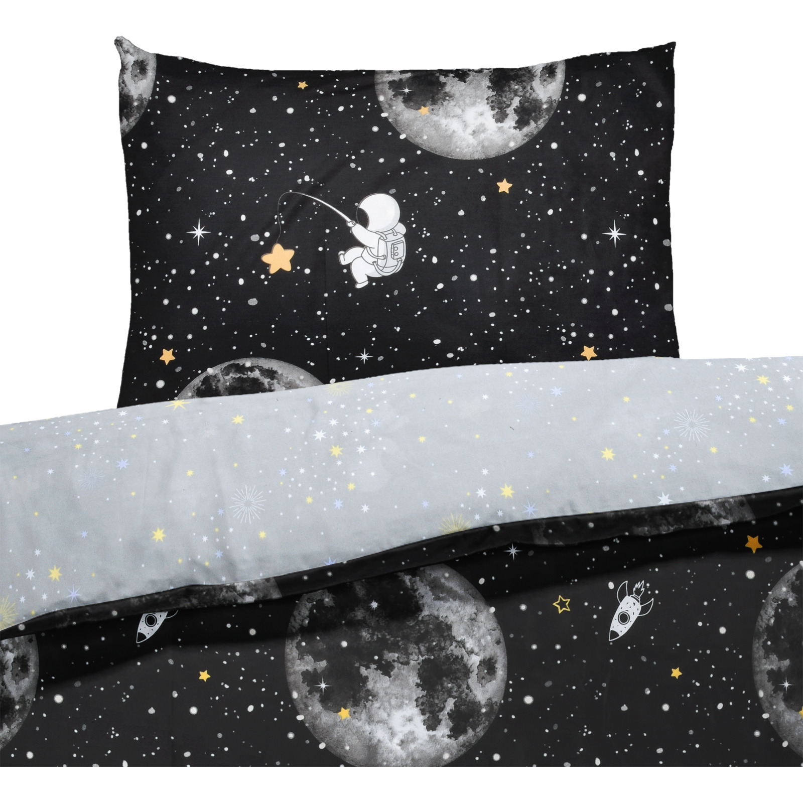 Bettwäsche Micro-Polyester Galaxy universe black