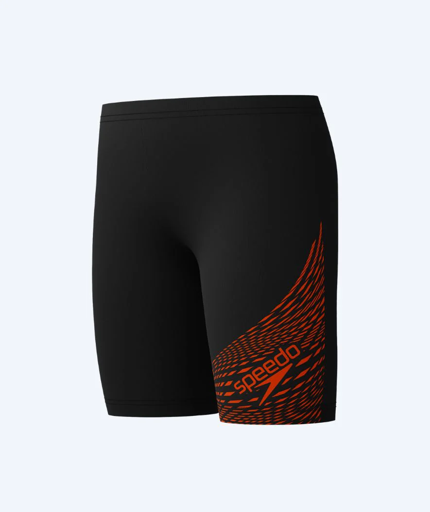 Speedo lange badebukser til drenge - Medley Logo - Sort/rød