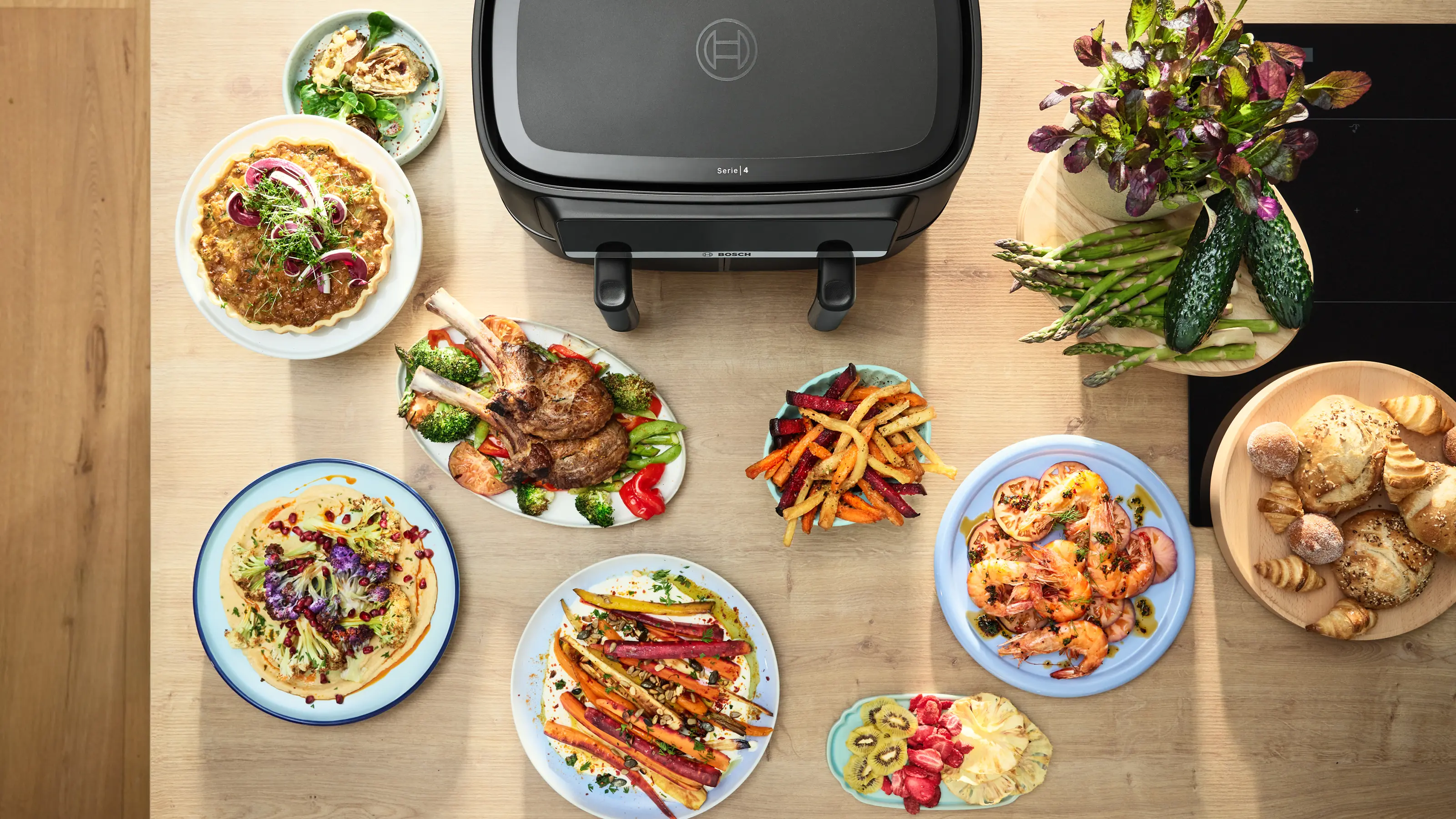 Serie 4 Double Drawer Air Fryer Zwart