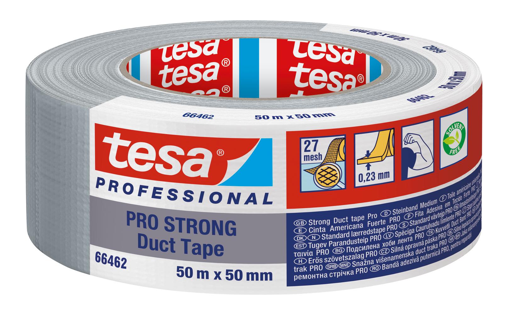 Klebeband Pro Strong Duct Tape Grau, 50 m x 50 mmKlebeband mit extra starkem Halt – Duct Tape für Reparaturen, zum Befestigen, Abdichten und mehr