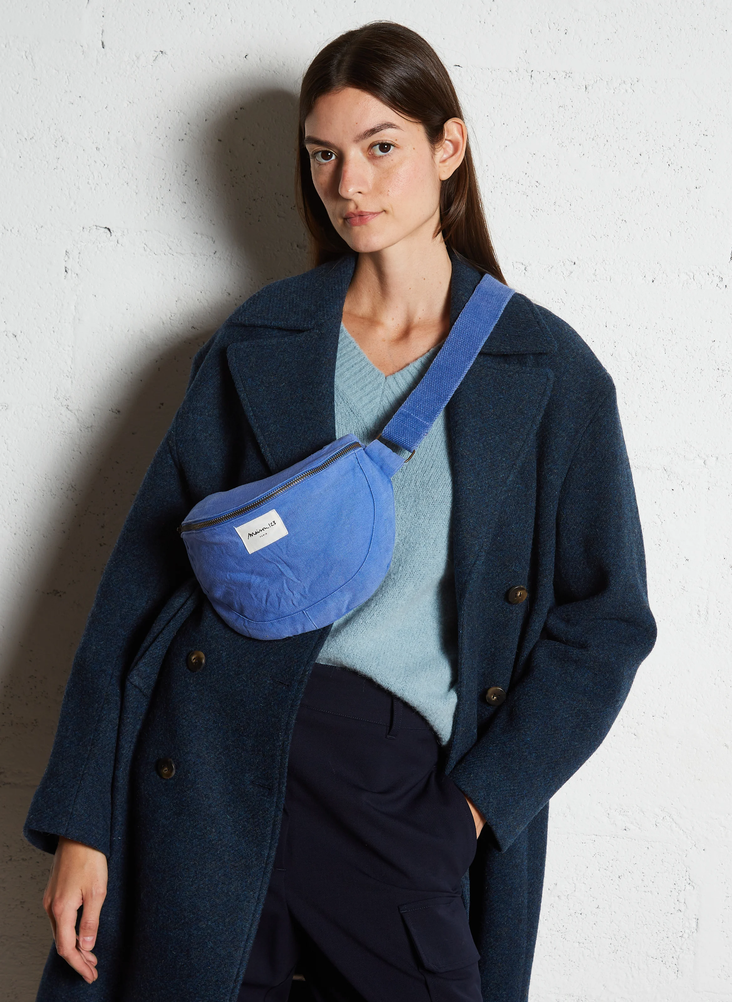 GELINA - Sac banane en coton | Bleu