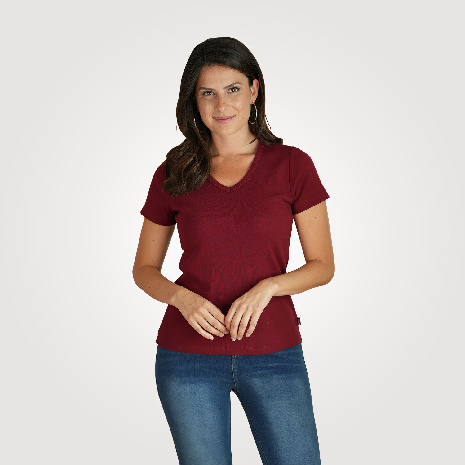 Schlichtes V-Neck Damen T-Shirt