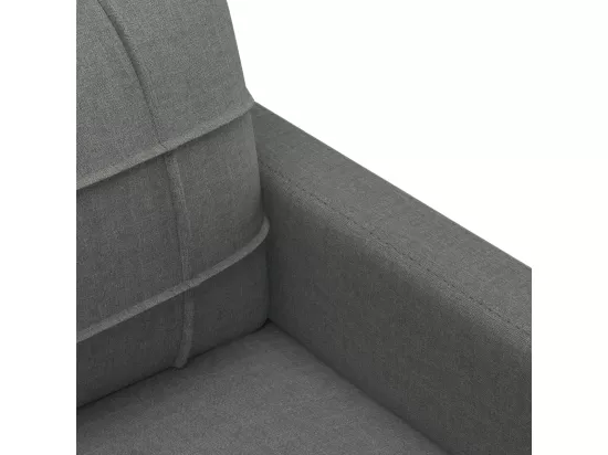 Canapé à 3 places Gris foncé 180 cm Tissu