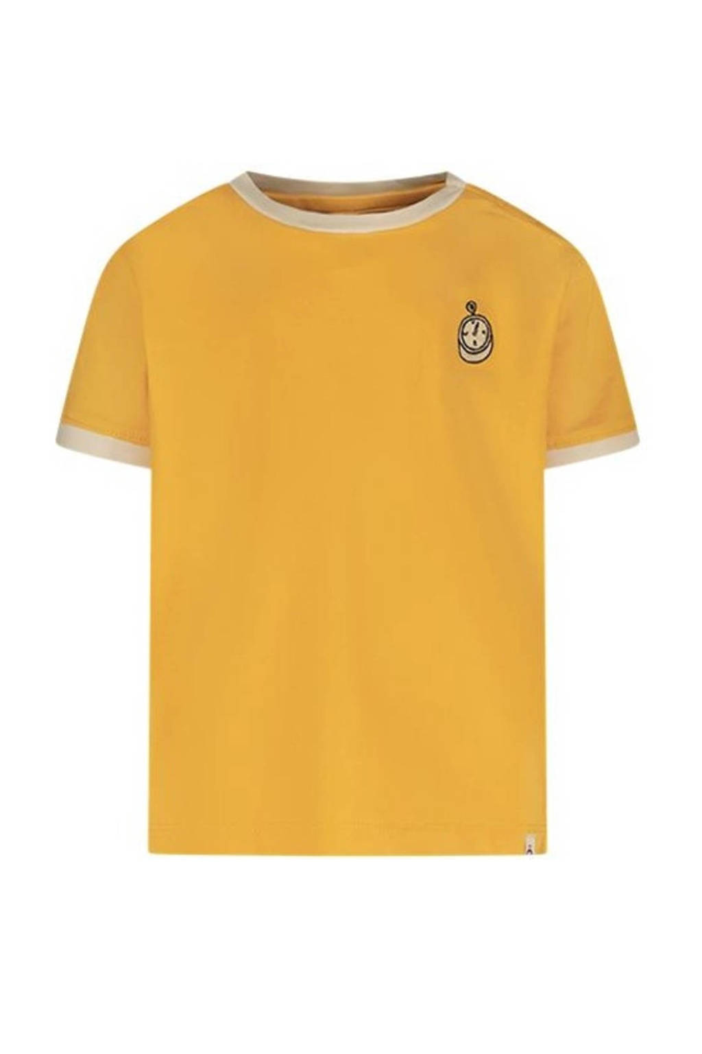 The New Chapter baby T-shirt Lennon okergeel/wit