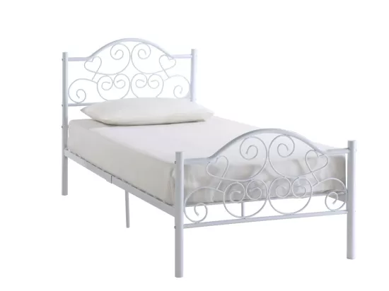 Lit LEYNA - 90 x 190 cm - Métal - Blanc