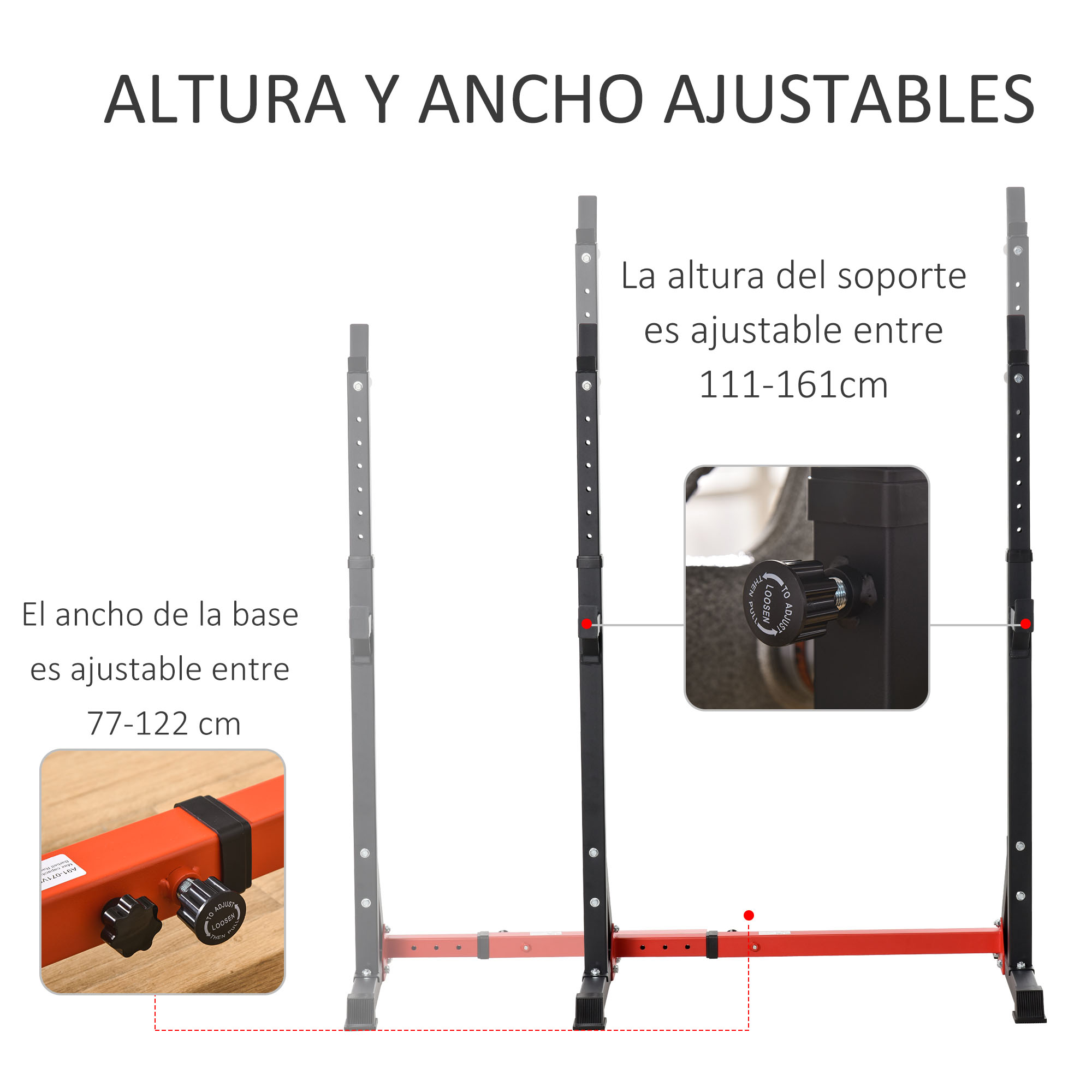 Suporte para barras de peso Homcom A91-071v01