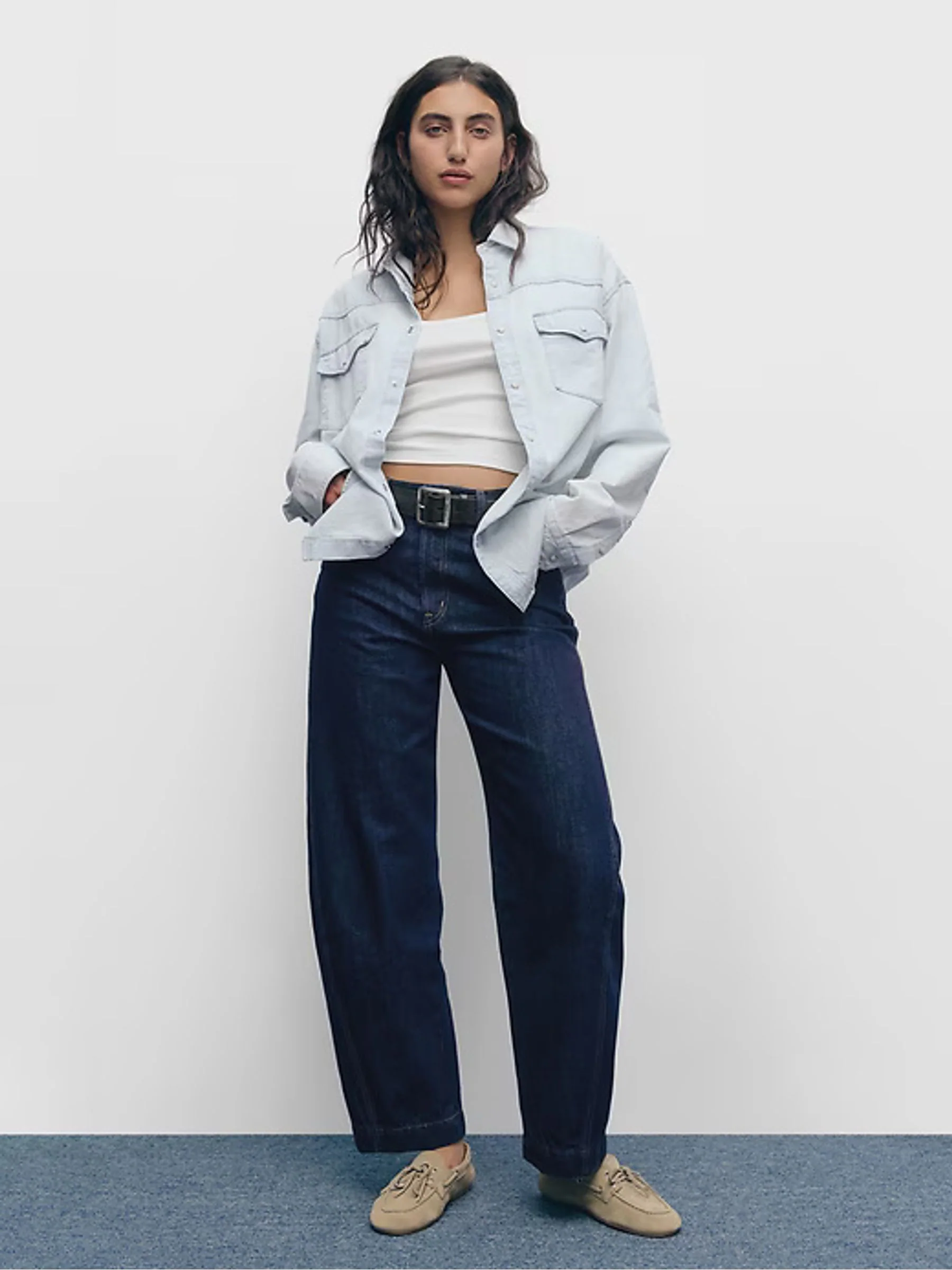 Donker indigo - Gap jeans met hoge taille en toelopende pijpen