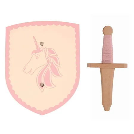 VAH Spielzeugmanufaktur Isolde Miniset Schild/Schwert, rosa