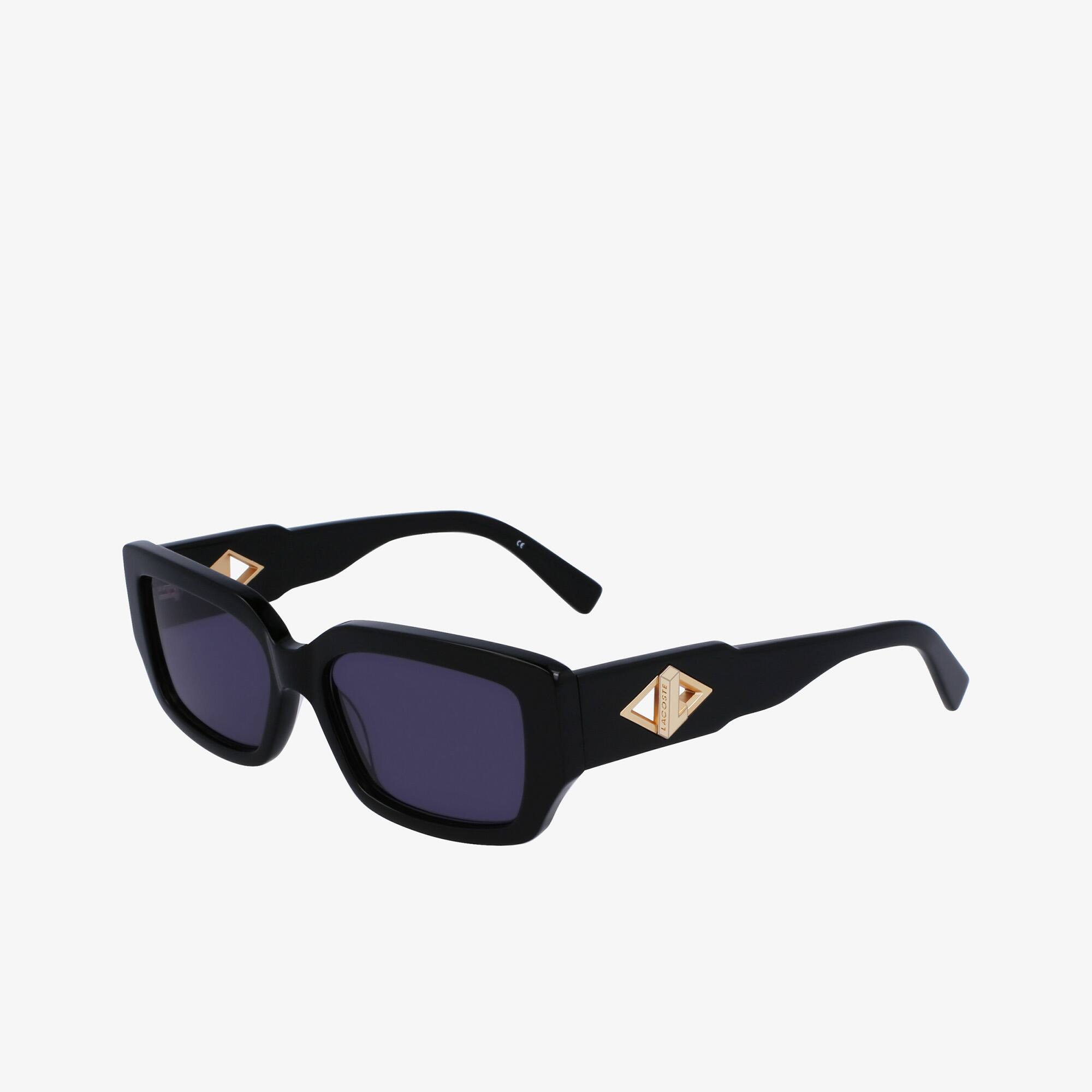 Lunettes de soleil Monogramme rectangulaires en acétate Lunettes de soleil - Noir - Lacoste - Femme