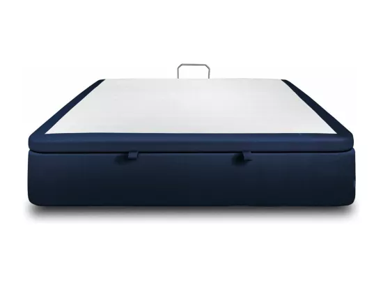 Sommier Coffre Velours Bleu 180x200 H39cm