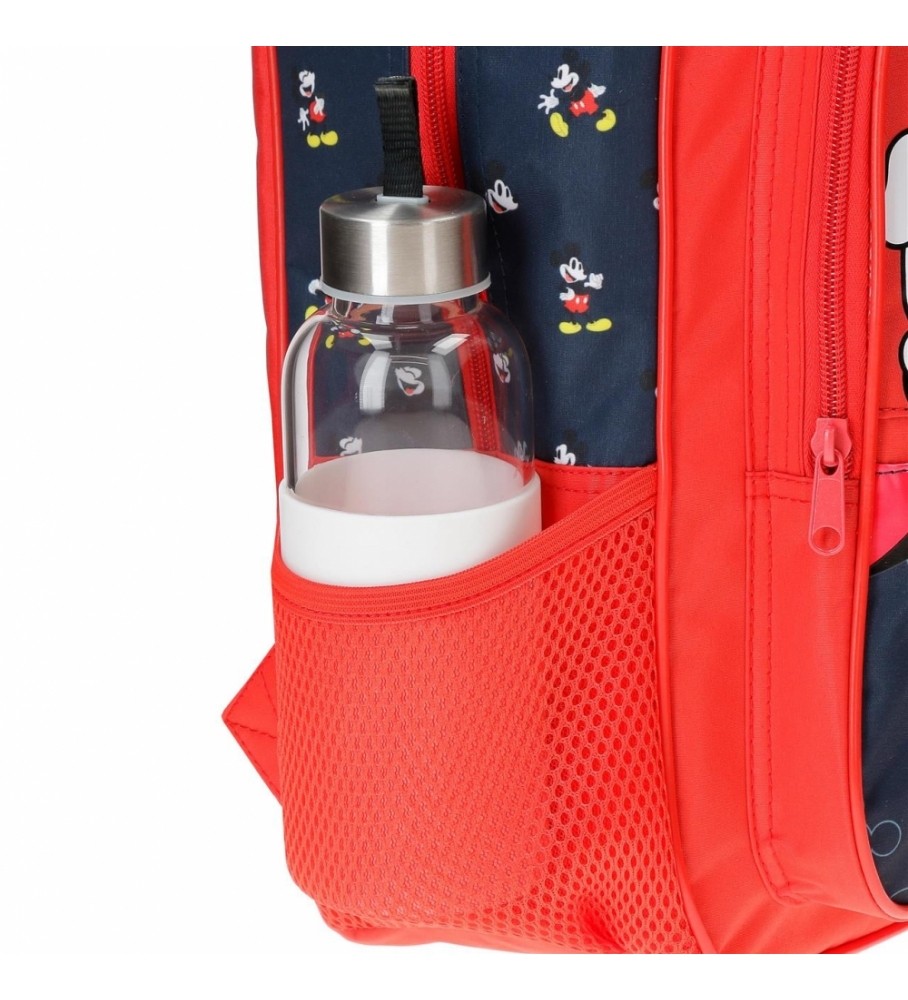 Mochila Joumma Bags Guardera Mickey Mouse Fashion adaptável vermelha
