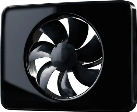 FRESH Ventilator Intellivent® 2.0, sort med flere funktioner for tids,- hastigheds- og fugtstyring. Max. 134 m³/h, ø105-130 mm, IP44.