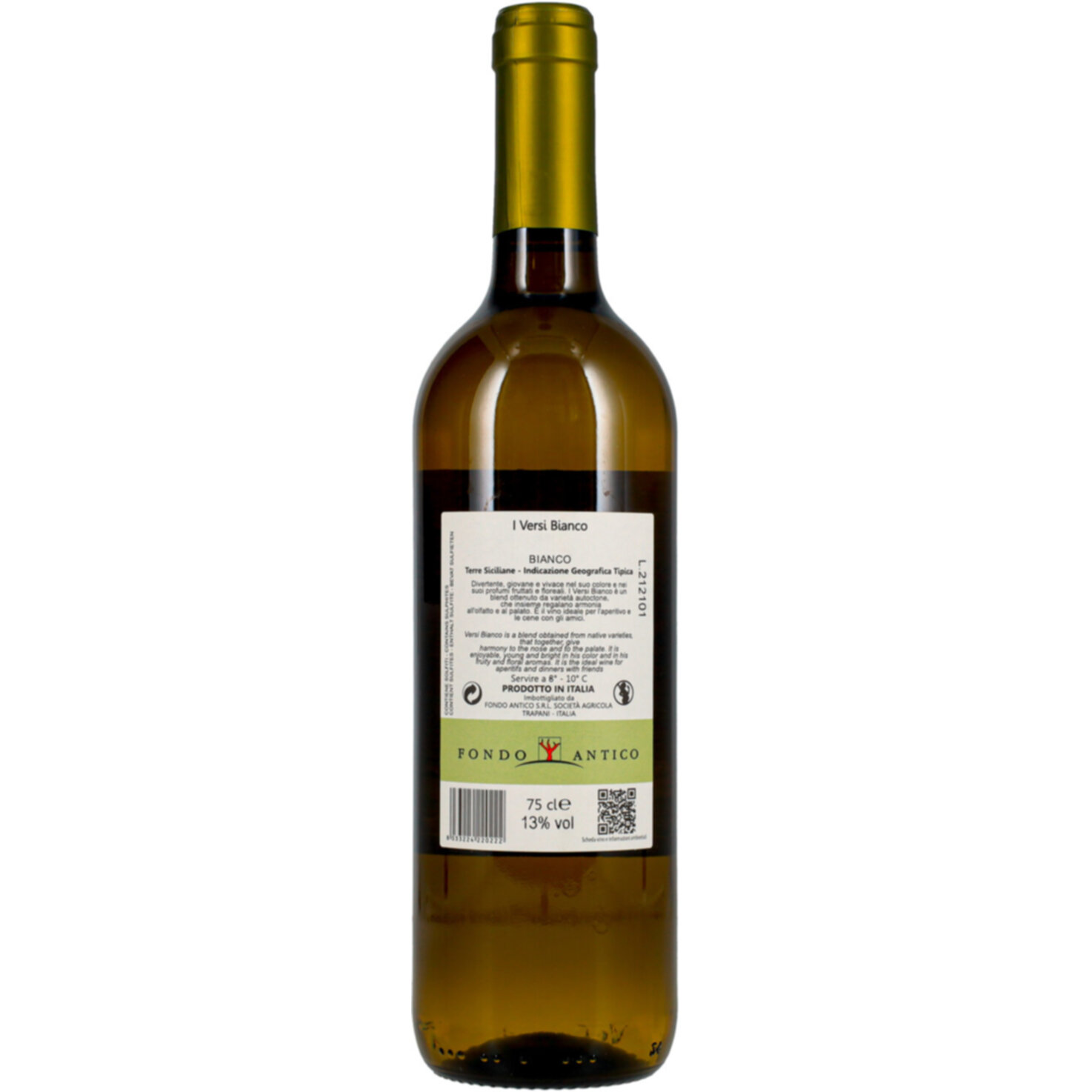 Terre Siciliane IGT I Versi Bianco Fondo Antico -75cl