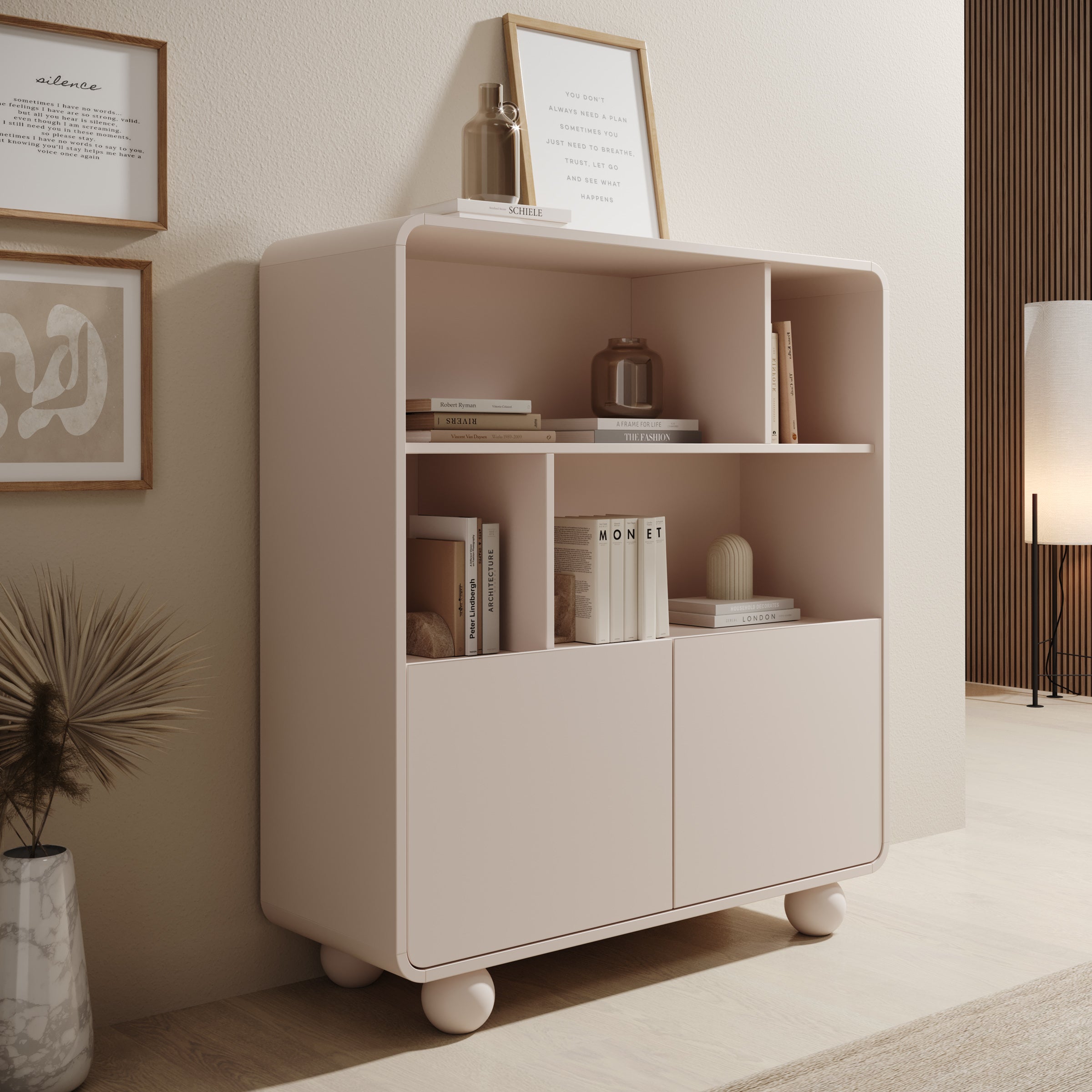 Anobo - Boekenkast - Beige - 108x39x121 cm