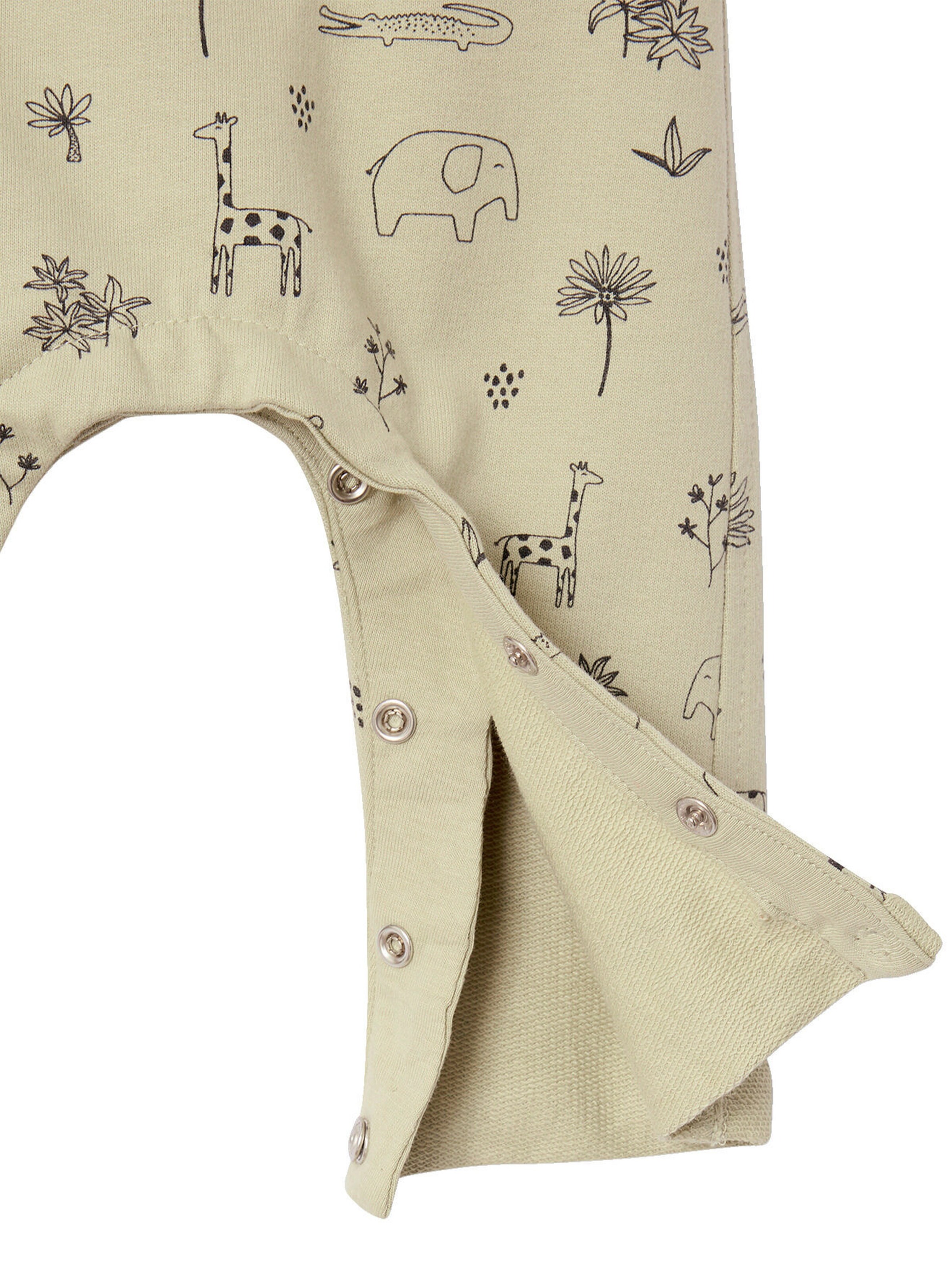 Vertbaudet Baby-Set: Latzhose, Body & Halstuch, Dschungelmotive grün