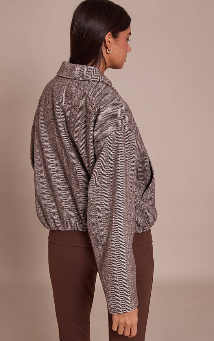 Chocolat Blouson Aviateur À Chevrons