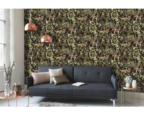 Vliesbehang 37990-1 Michalsky 4 - Verandering is goed Jungle zwartgroen
