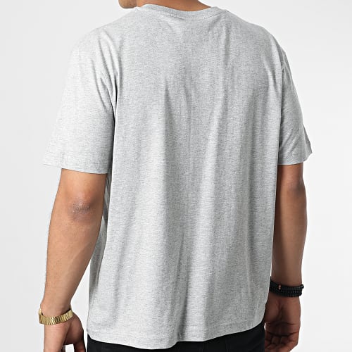 Tee Shirt Oversize Large Small Tag Gris Chiné Noir