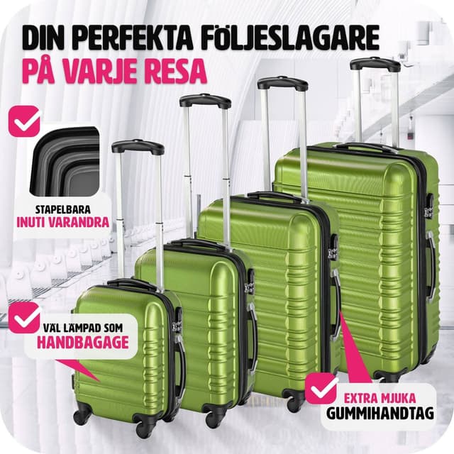 Kufferter, sæt med 4 dele