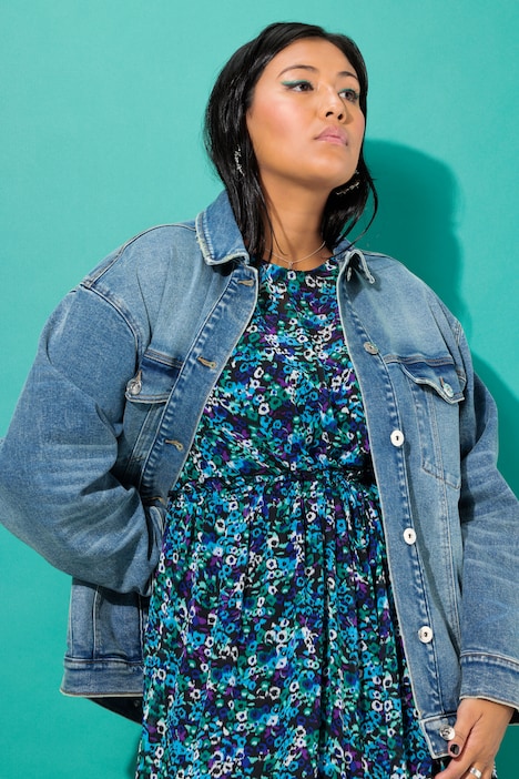 Jeansjacke, oversized, hellgewaschen