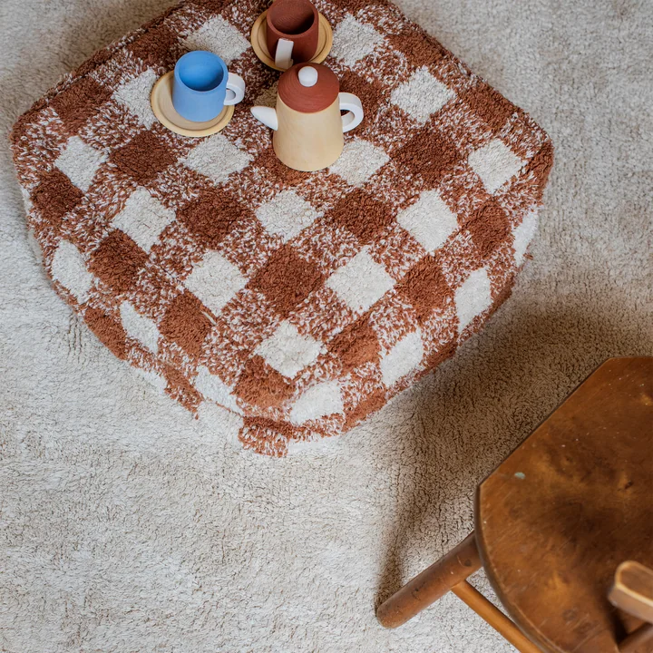 Lorena Canals - Vichy Pouf, 40 x 40 cm, honey