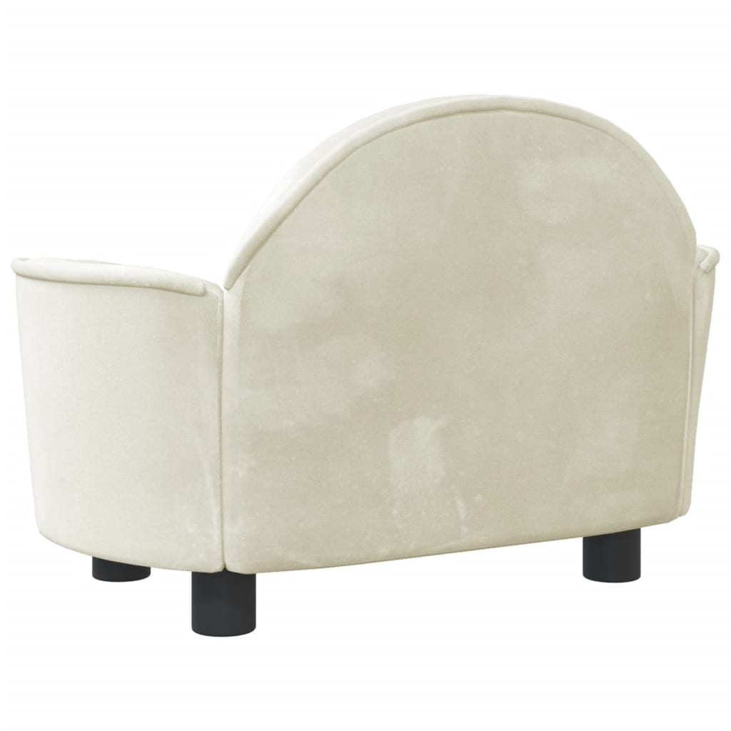 Cama para cães vidaXL em veludo creme, 66x40x45 cm