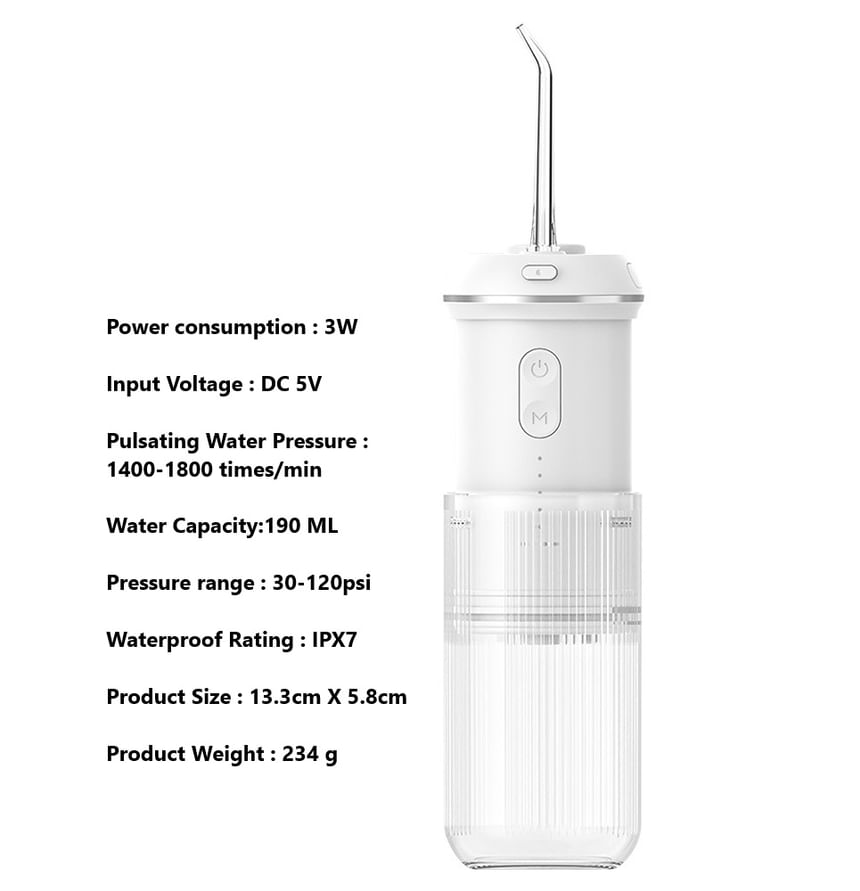 HOMTEC - USB oplaadbare waterflosser
