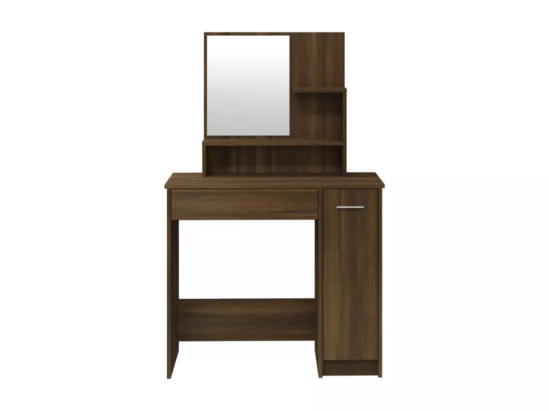 Coiffeuse avec miroir Chêne marron 86,5x35x136 cm