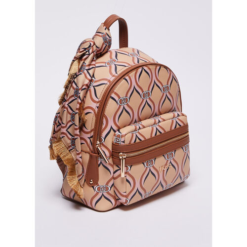 Liu Jo - Mochila estampada con fular Marrón