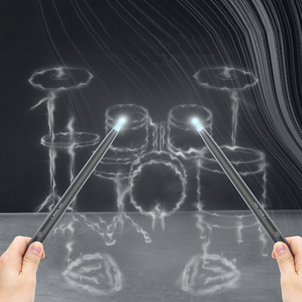 Virtuelle Drum Sticks Bluetooth Schlagzeug Stöcke mit Fusssensoren   Lautsprecher - Schwarz