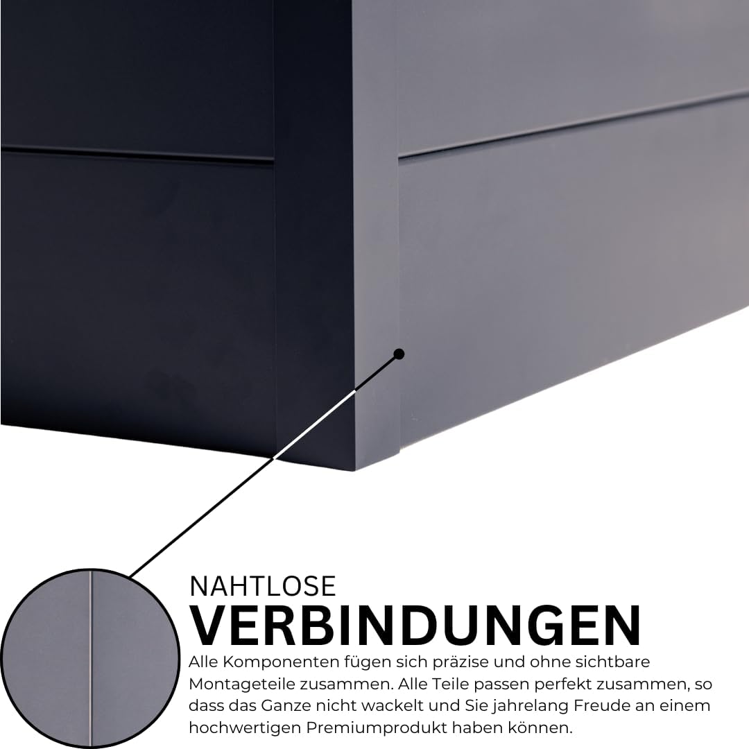 Premium Aluminium Hochbeet XXL 550x95x74 cm - Wetterfest, Robust & Pflegeleicht - Nut- und Feder-Hohlkammerprofile - Blumenbeet mit eleganten Design & Große Anbaufläche für Gemüse & Kräuter