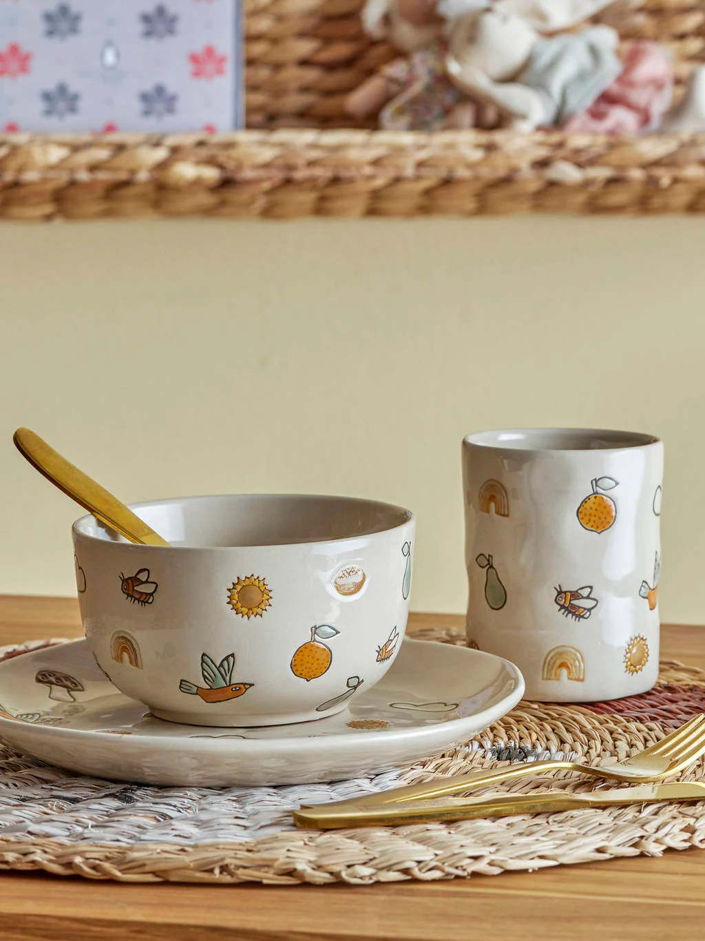 Bloomingville Mini serviesset Agnes (set van 3)