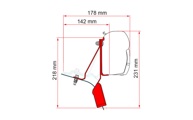 Fiamma Ford Custom Nugget Lift Roof  Halterung für Fiamma F45