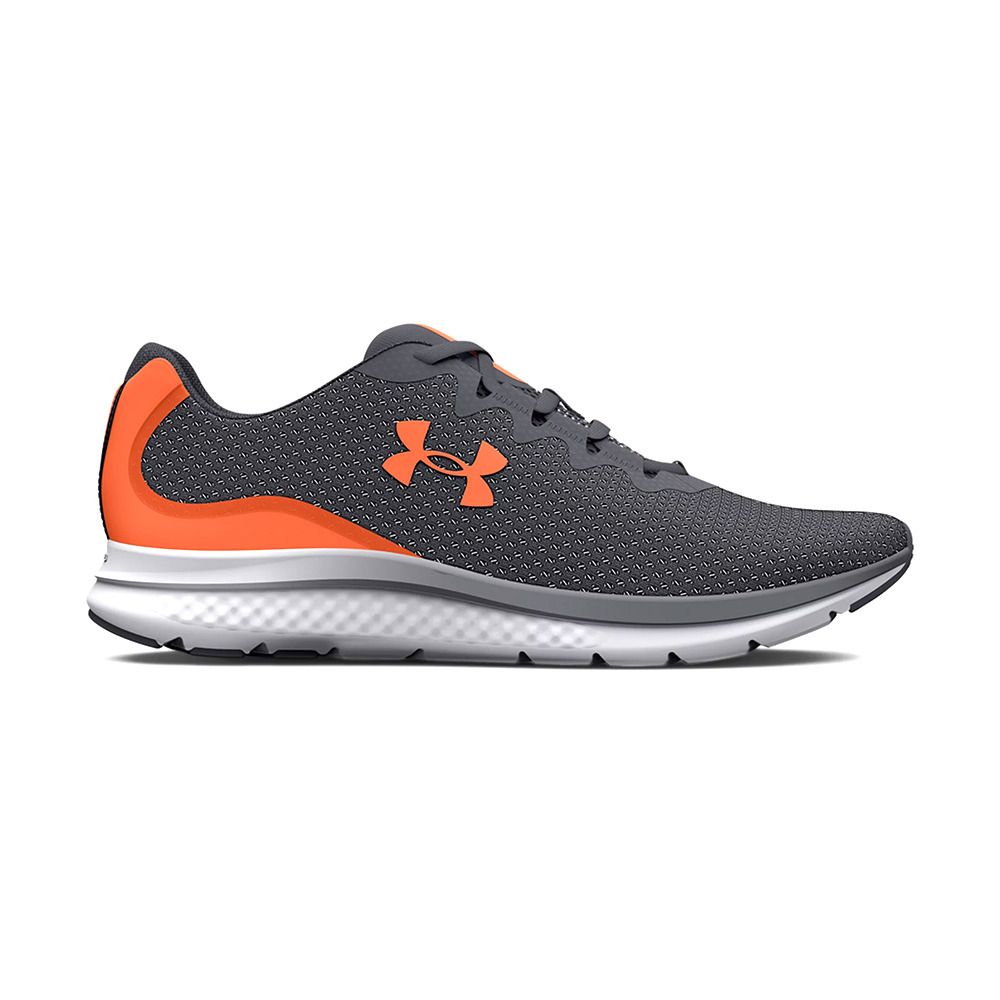 Under Armour UA CHARGED IMPULSE 3 - Chaussures running Homme pitch gray/orange blast/orange blast