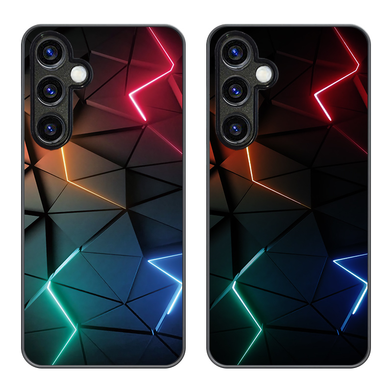 Samsung Galaxy S25 Hybrid Hardcase Hülle mit TPU Bumper   LED Acryl Rückseite   Kameraschutz - Blitz Design