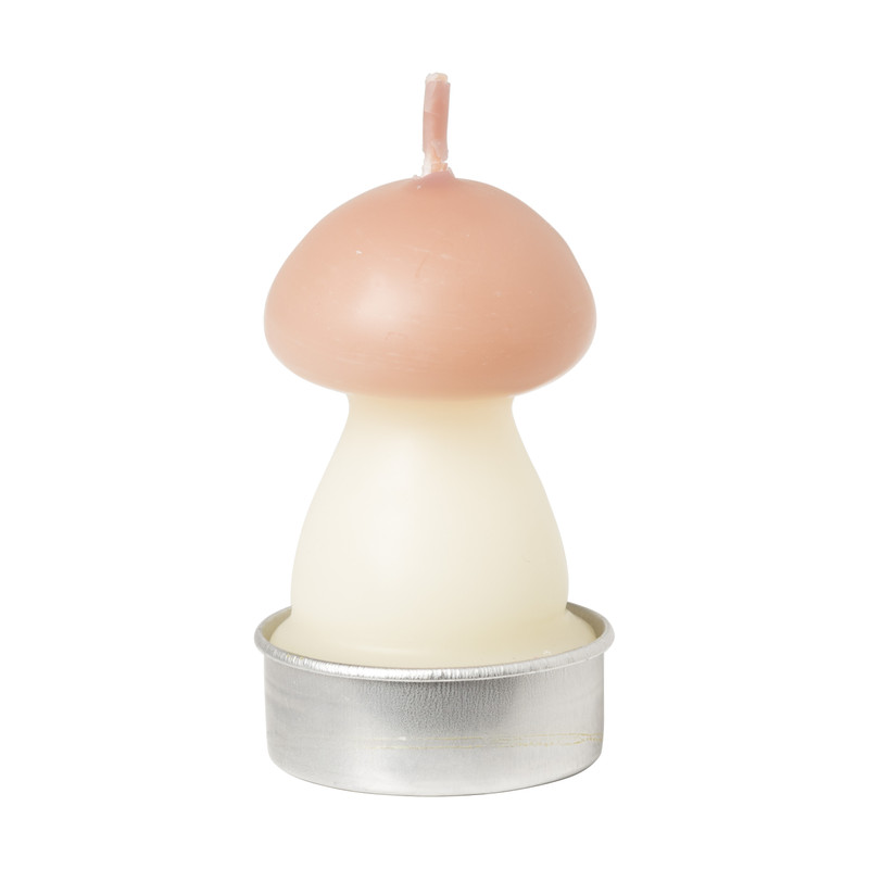 Paddenstoelkaarsjes - roze - set van 4