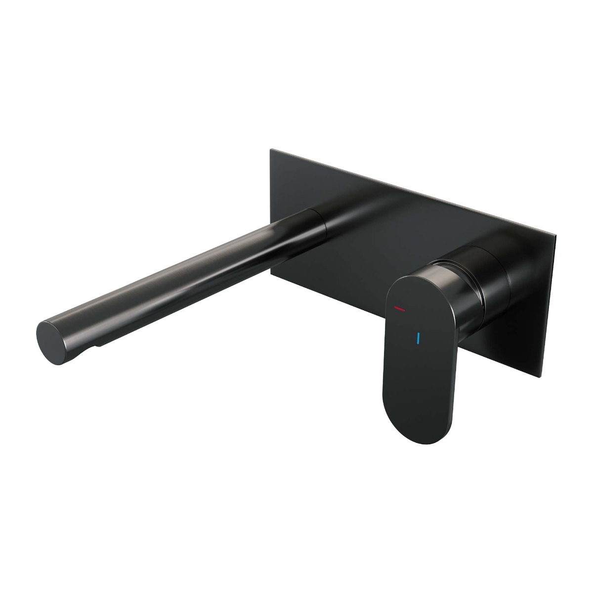 Brauer Gunmetal Edition ColdStart wastafelkraan inbouw rechte uitloop met achterplaat model C1 gunmetal geborsteld PVD
