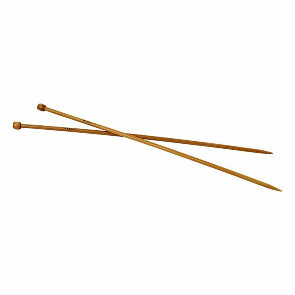 2 aiguilles à tricoter en bambou 35 cm - ø 5,5 mm
