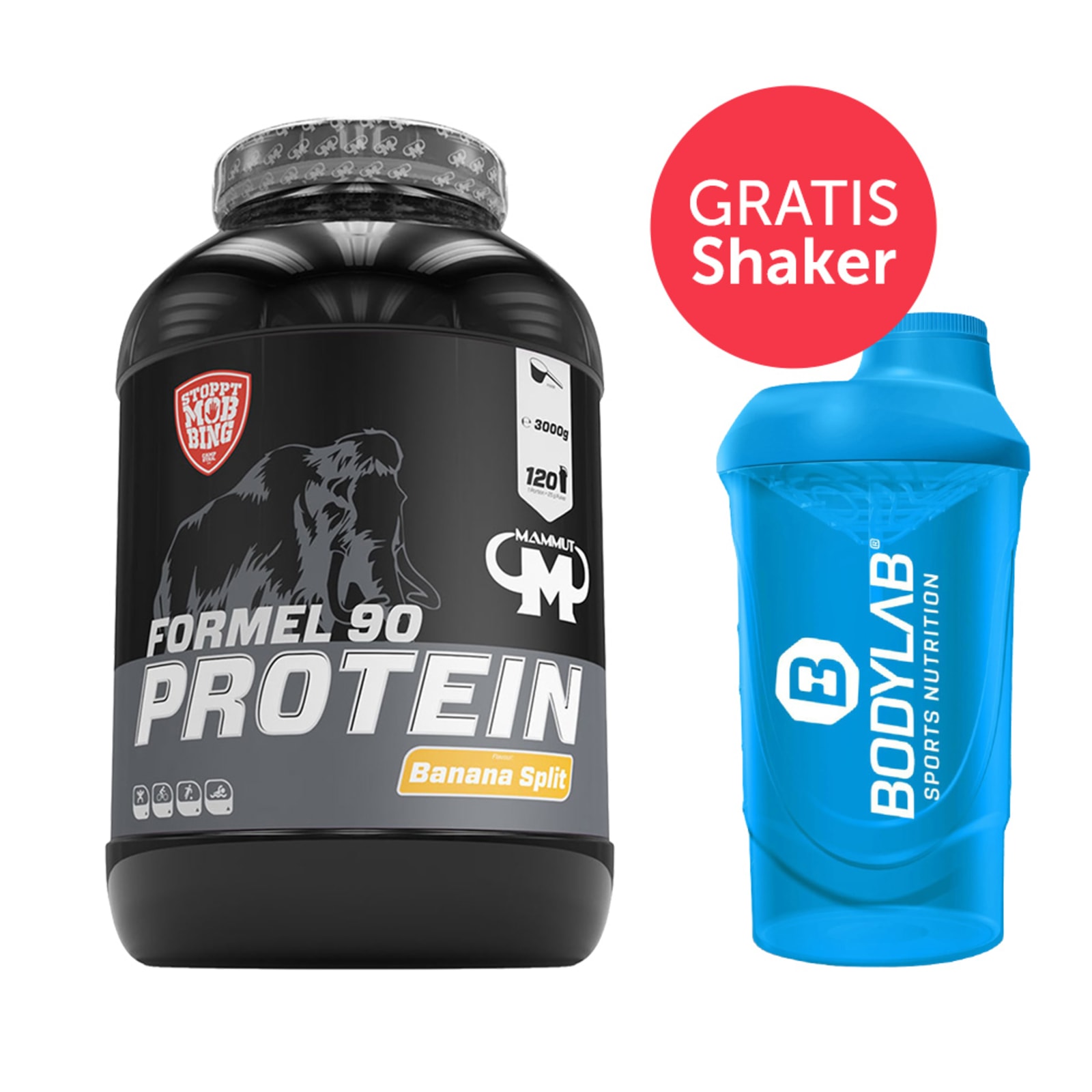 Mammut Formel 90 Protein (3000g)   Bodylab24 Shaker gratis