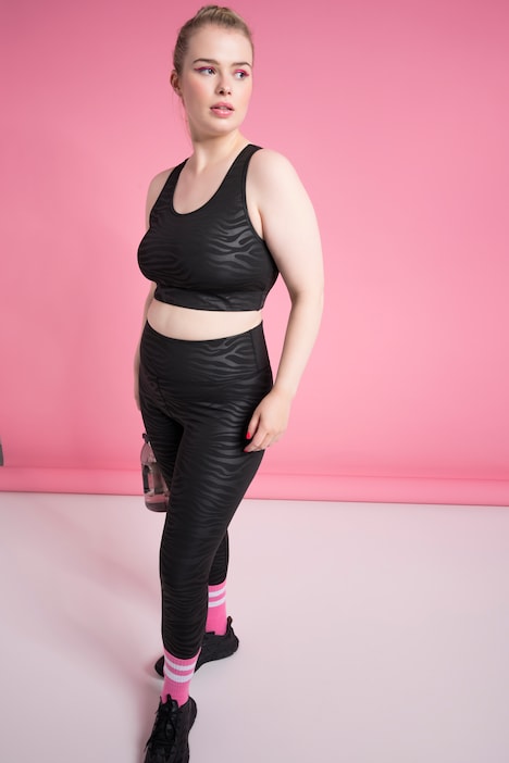 Sport BH, herausnehmbare Softschalen, Zebra-Muster, Unterbrustband
