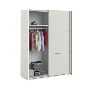 Kledingkast Janneke wit/houtnerf 202x152x64 cm