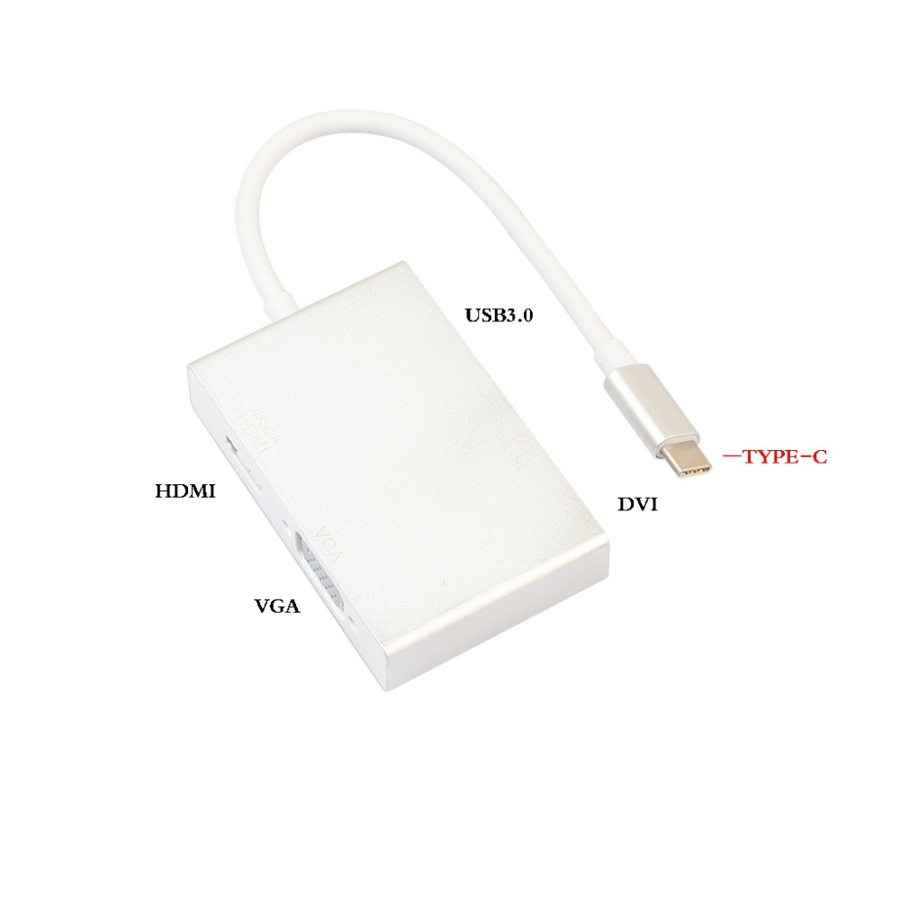 USB C auf VGA / HDMI / DVI / USB Apple MacBook Pro (ab 2016) / MacBook Air (2018) - Silber
