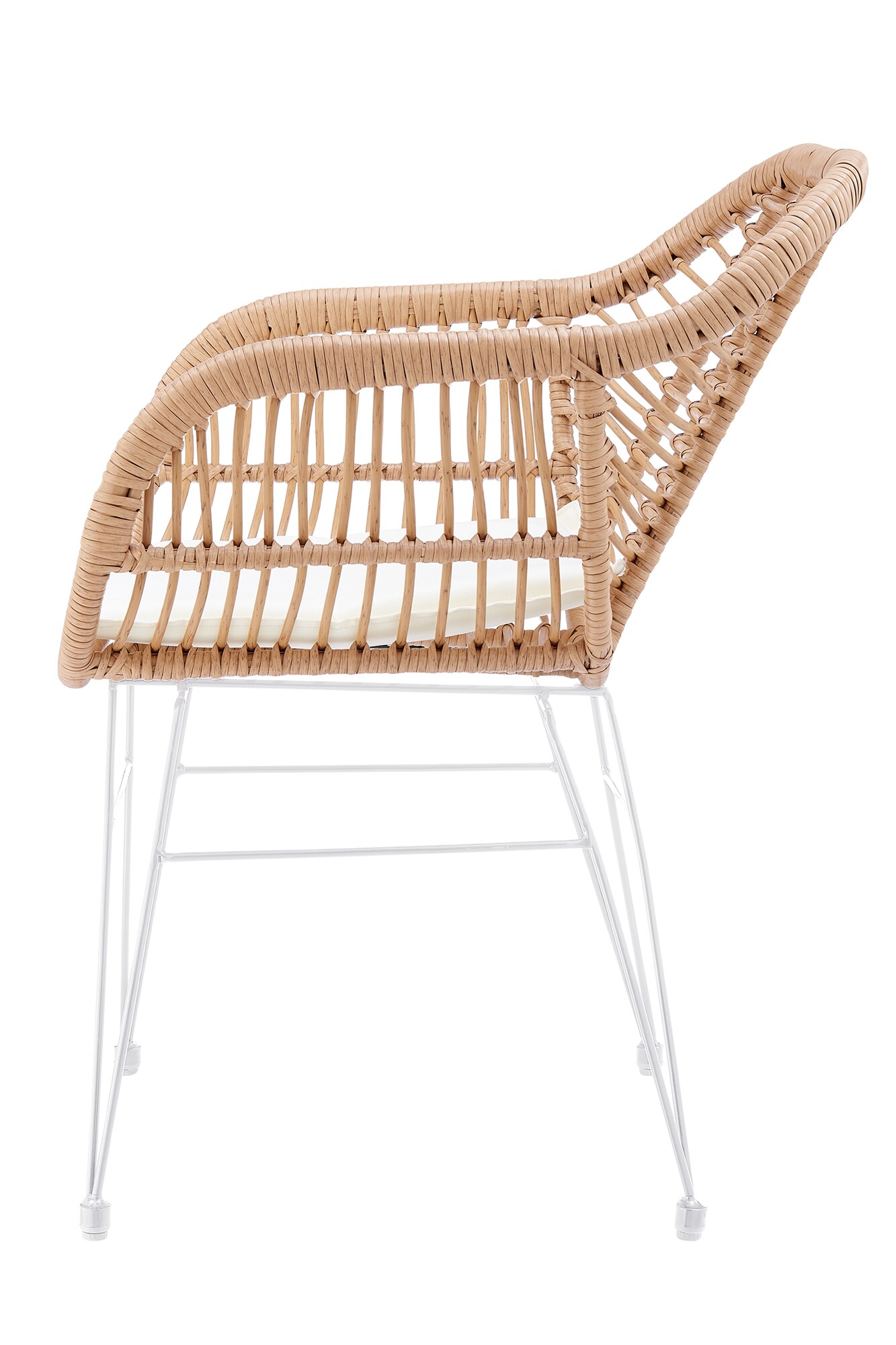 Armlehnstuhl Rattanoptik 2er Set natur Esszimmerstuhl Wohnzimmer Stuhl Stühle