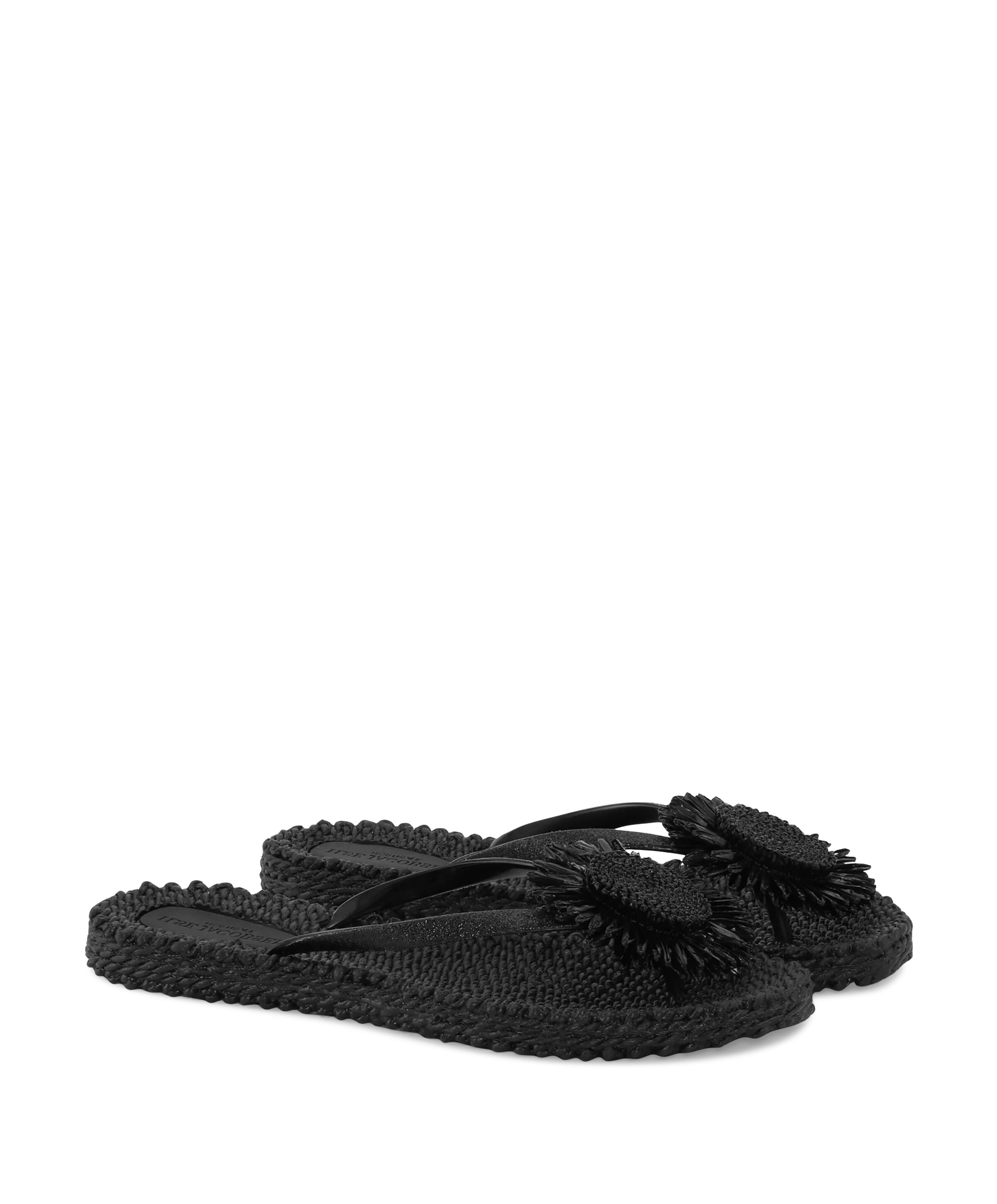 Ilse Jacobsen Hornbaek Flip Flop With Flower dames slippers zwart