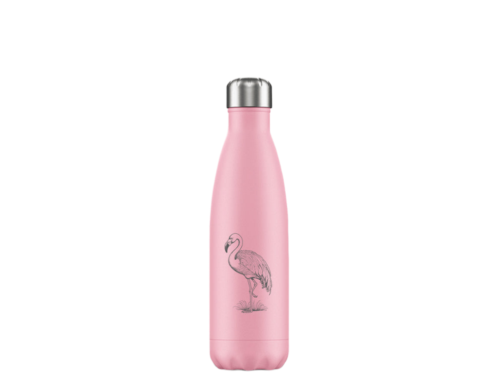 FLASKE 500 ml  RVS Drinkfles - Standing Flamingo