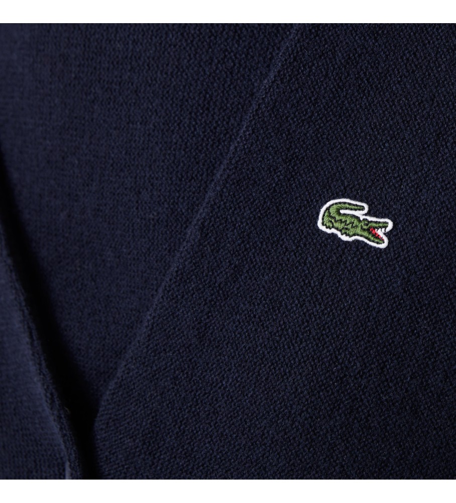 Cardigã Lacoste de lã azul marinho escuro