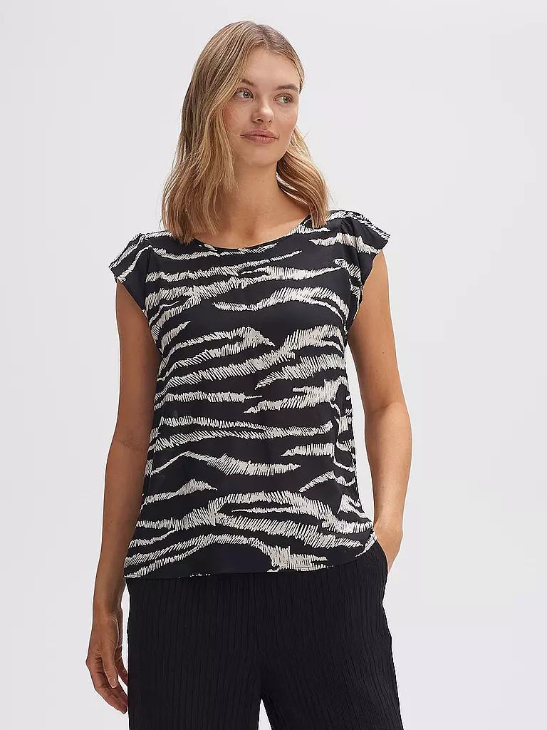 OPUS Blusenshirt FANNIE SAFARI schwarz