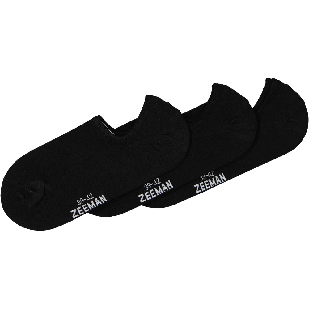 Dames footies  3-Pack Zwart kopen? Goed en goedkoop