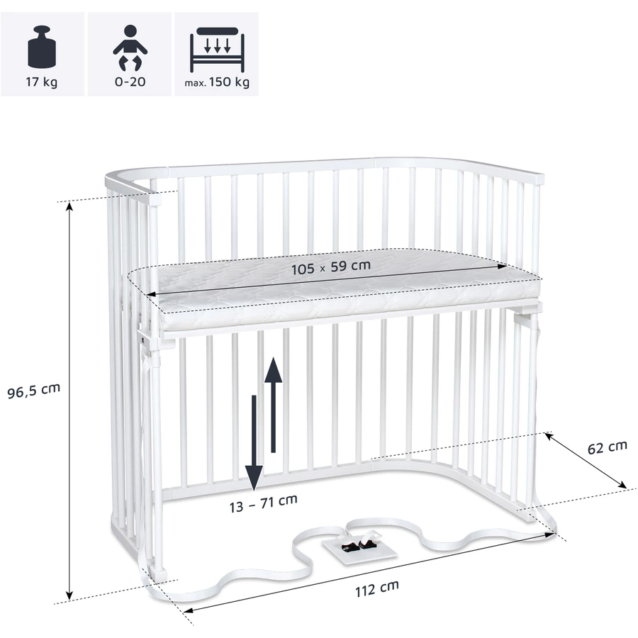 babybay Beistellbett Boxspring XXL weiß