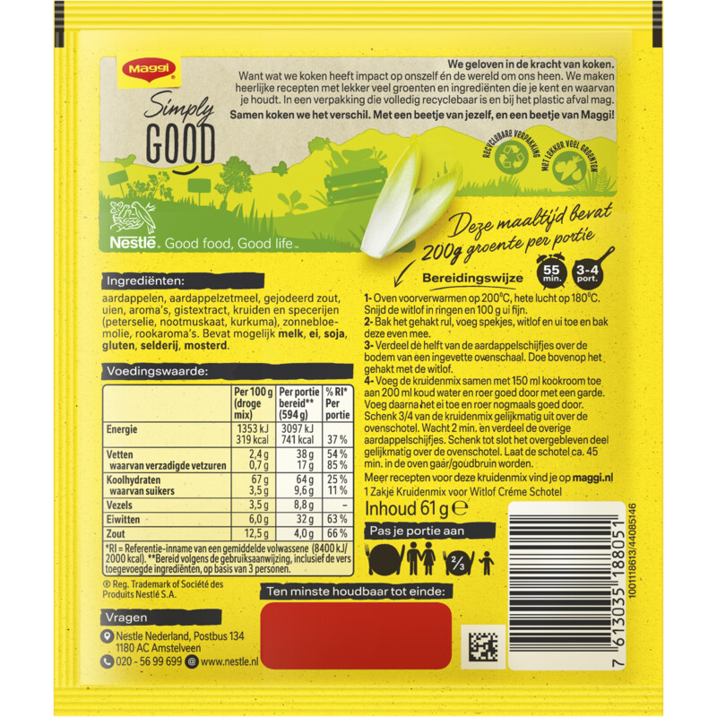 Maggi Ovenschotel witlof cremesaus